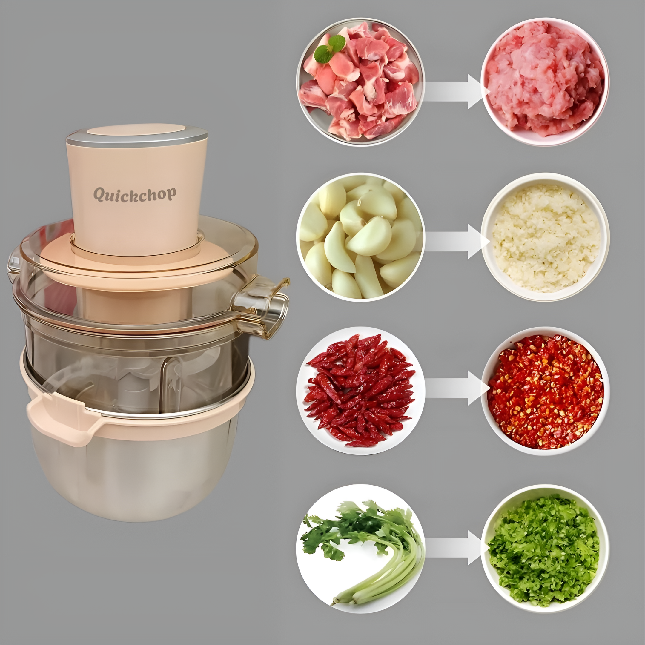 QuickChop™ | Rostfri Matberedare