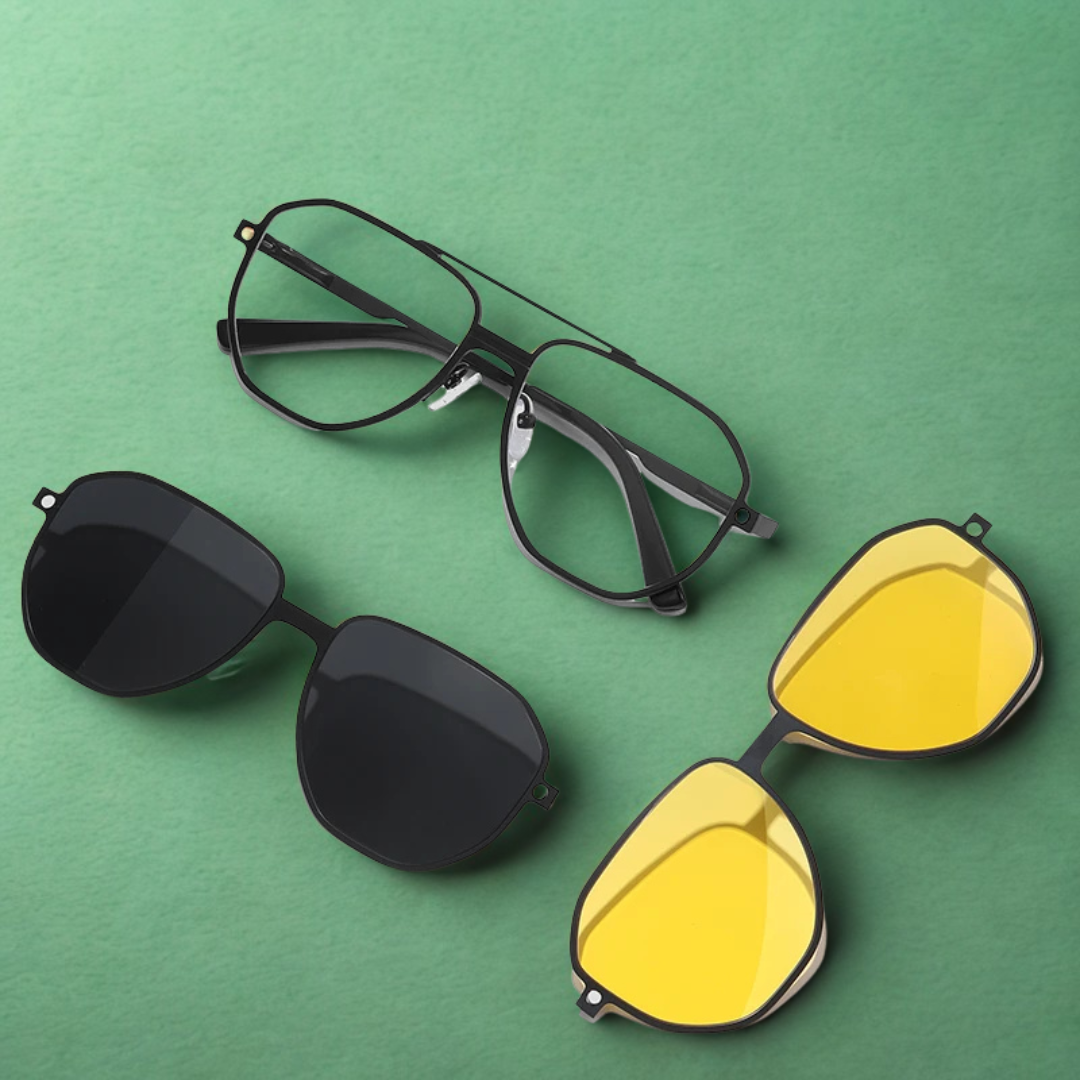 3-in-1 Magnetiska Clip-On Glasögon