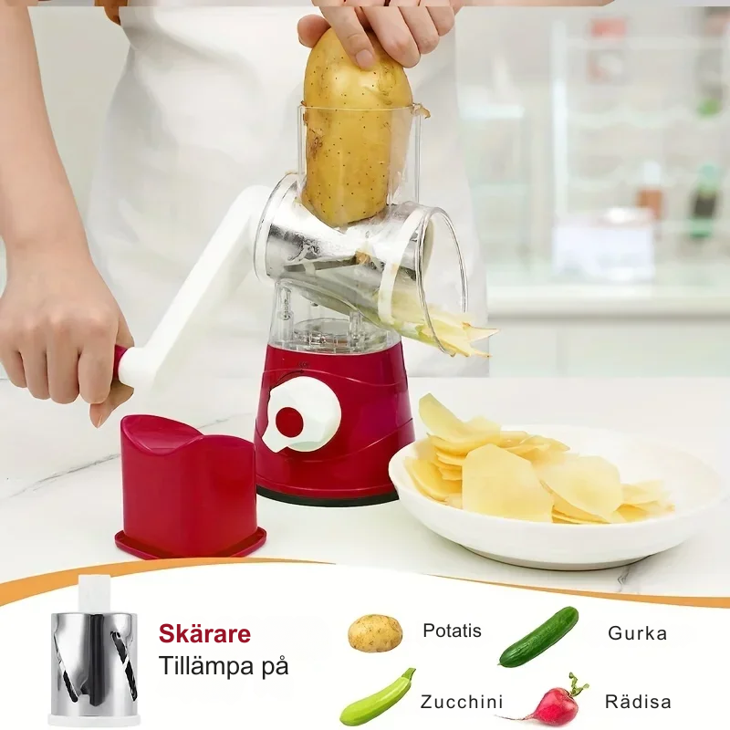 SpinGrate™ 3-i-1 Roterande Grönsaksskärare och Skivare