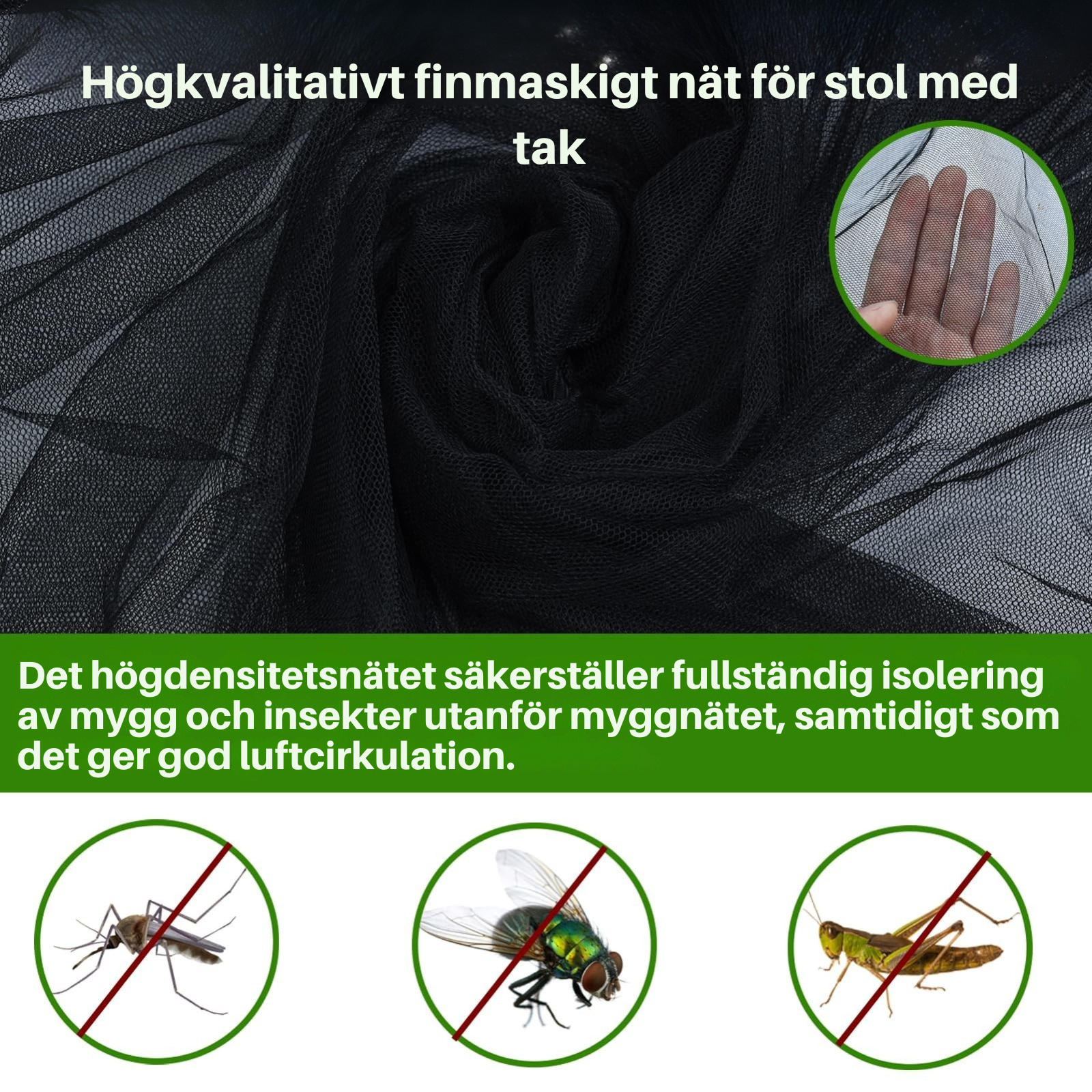 BugShield™ Stolsnät – Myggnät för Camping